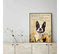 YAASIMOULE Décoration murale, Décoration d'intérieur, Décoration de chambre Profitez des petites choses de la vie, elles étaient les grandes choses Boston Terrier Dog