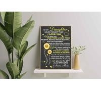 YAASIMOULE Décoration murale, Décoration d'intérieur, Décoration de chambre Tournesol Maman à ma fille N'oublie jamais que je t'aime