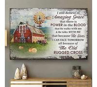 YAASIMOULE Décoration murale d'intérieur de chambre Ancienne grange Je crois toujours en la grâce incroyable Qu'il y a du pouvoir dans le sang Vintage