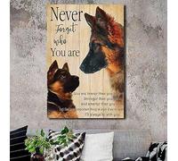 YAASIMOULE Décoration murale d'intérieur de chambre Berger allemand N'oubliez jamais qui vous êtes plus courageux que ne le croyez Chien