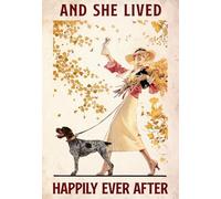 YAASIMOULE Décoration murale d'intérieur de chambre Braque allemand à poil court Et elle vécut heureuse pour toujours Amoureux des chiens