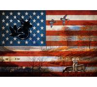 YAASIMOULE Décoration murale d'intérieur de chambre Chasse au cerf et canard Drapeau américain Portrait