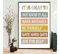 YAASIMOULE Décoration murale d'intérieur de chambre Il est normal ne pas tout savoir Faites des erreurs Soyez vous même Salle classe bohème Retour à l'école