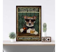 YAASIMOULE Décoration murale Skitongift, décoration d'intérieur, décoration de chambre Cattle Dog, c'est ce que je fais, je bois du whisky et je sais des choses