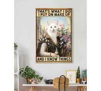 YAASIMOULE Décoration murale Skitongift, Décoration d'intérieur, Décoration de chambre C'est ce que je fais Je me maquille et je sais des choses Chat blanc à poils courts