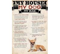 YAASIMOULE Décoration murale Skitongift, Décoration d'intérieur, Décoration de chambre Ma maison Mon chien Ma règle Chihuahua