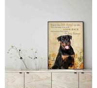 YAASIMOULE Décoration murale Skitongift, décoration d'intérieur, décoration de chambre Profitez des petites choses de la vie, ils étaient le chien Rottweiler des grandes choses