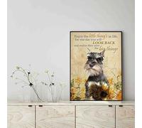 YAASIMOULE Décoration murale Skitongift, décoration d'intérieur, décoration de salle Profitez des petites choses de la vie, ils étaient le chien Schnauzer des grandes choses