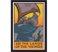 YAASIMOULE Découvrez l'affiche « Les Terres des Vikings » encadrée sur toile mate