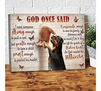 YAASIMOULE Dieu a dit un jour que j'avais besoin de quelqu'un d'assez fort. Impressions sur toile de papillons Rottweiler.