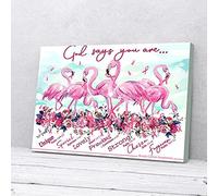 YAASIMOULE Dieu dit que vous êtes unique, spécial, beau et fort, impressions sur toile de flamant rose, art mural