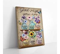 YAASIMOULE Dieu dit que vous êtes unique, spécial et charmant, impressions sur toile de fleurs de papillon, art mural