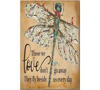 YAASIMOULE Elles volent à nos côtés chaque jour. Impression sur toile Libellule. Décoration murale. Affiche. Cadeau d'anniversaire, de Noël ou de pendaison de crémaillère. Emballée et encadrée