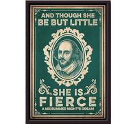 YAASIMOULE Et bien qu'elle ne soit que petite, elle est féroce. Affiche vintage du Songe d'une nuit d'été, encadrée sur toile mate.