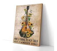 YAASIMOULE Et je me dis quel monde merveilleux Paroles de guitare Impressions sur toile Art mural