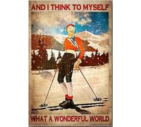 YAASIMOULE Et je pense à moi-même : Affiche de sport, décoration murale, cadeau pour skieur, décoration intérieure, toile tendue sur châssis, impression encadrée.