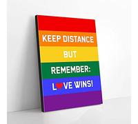 YAASIMOULE Gardez vos distances, mais souvenez-vous que l'amour triomphe. Impressions sur toile LGBTQ+. Art mural.