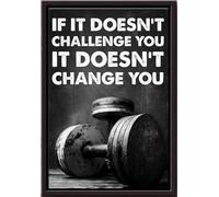 YAASIMOULE Haltère si ça ne vous met pas au défi - Affiche encadrée sur toile mate