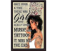 YAASIMOULE Il était une fois une fille qui aimait vraiment la musique et les tatouages. C'est moi. Affiche de tatouage encadrée sur toile mate.
