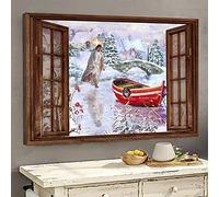 YAASIMOULE Impression sur toile représentant Jésus Noël marchant vers le bateau