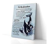 YAASIMOULE Impressions sur toile « À mon petit-fils » - Grand-mère des dauphins - Décoration murale