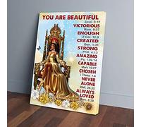 YAASIMOULE Impressions sur toile « Black Queen You Are Beautiful Never Alone Always Loved »