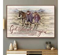YAASIMOULE Impressions sur toile « Cowboy God Bless The Broken Road »