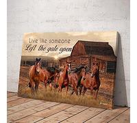 YAASIMOULE Impressions sur toile de chevaux « Vivez comme si quelqu'un avait laissé la porte ouverte »
