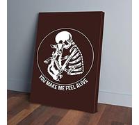 YAASIMOULE Impressions sur toile de chèvre « Tu me fais sentir vivant »