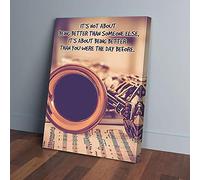 YAASIMOULE Impressions sur toile de saxophone : « Il ne s'agit pas d'être meilleur que quelqu'un d'autre »