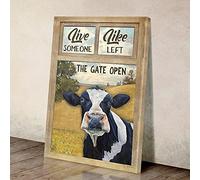 YAASIMOULE Impressions sur toile de vaches laitières : Vivez comme si quelqu'un avait laissé la porte ouverte