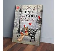 YAASIMOULE Impressions sur toile du cardinal du Yorkshire, « Bébé de Noël, il fait froid dehors »