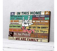 YAASIMOULE Impressions sur toile en langue des signes dans cette maison