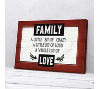 YAASIMOULE Impressions sur toile « Famille Un peu de folie, beaucoup d'amour » Décoration murale