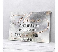 YAASIMOULE Impressions sur toile « Home Where Heart Always Be » Art mural