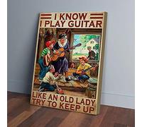 YAASIMOULE Impressions sur toile « Je sais que je joue de la guitare comme une vieille dame »