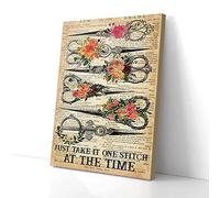 YAASIMOULE Impressions sur toile « Just Take It One Stitch » - Décoration murale