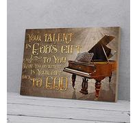 YAASIMOULE Impressions sur toile pour piano « Votre talent est un cadeau de Dieu »