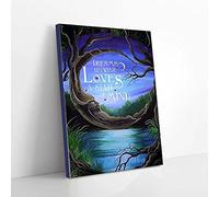 YAASIMOULE Impressions sur toile représentant un arbre lunaire, des rêves qui se détendent, l'amour est un état d'esprit, décoration murale