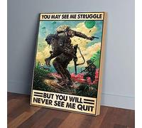 YAASIMOULE Impressions sur toile représentant un vétéran de l'armée américaine, « Tu ne me verras jamais quitter »