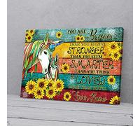 YAASIMOULE Impressions sur toile « Tu es plus courageux, plus fort, plus intelligent » de tournesol et licorne, art mural