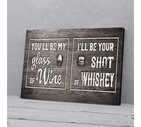 YAASIMOULE Impressions sur toile « Tu seras mon verre de vin » et « Drink of Whiskey »