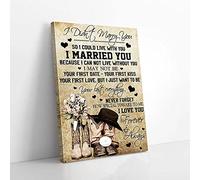 YAASIMOULE Impressions sur toile vintage « Je t'aime pour toujours et à jamais » pour couple de campagne