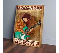 YAASIMOULE Je joue de la basse parce que j'aime ça. Impressions sur toile de guitare basse