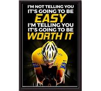 YAASIMOULE Je ne vous dis pas que c'est facile, mais ça vaut le coup. Affiche de cycliste encadrée sur toile mate.