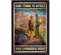 YAASIMOULE Je pars en randonnée avec mon amoureux et je me dis : « Quel monde merveilleux ! » Affiche encadrée sur toile mate