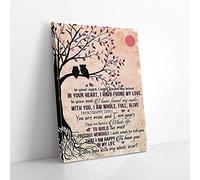 YAASIMOULE Je t'aime de tout mon cœur, hibou, amour, impressions sur toile, art mural