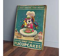 YAASIMOULE Je viens de te faire des gâteaux, ferme les cupcakes, impressions sur toile et décoration murale de licornes en pâtisserie