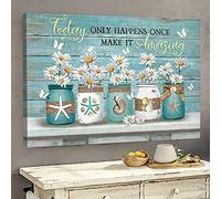 YAASIMOULE Jésus Daisy jar Aujourd'hui n'arrive qu'une fois, rendez-le incroyable Impression sur toile de paysage Art mural