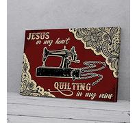 YAASIMOULE Jésus dans mon cœur, matelassage dans mes veines, couture, impressions sur toile